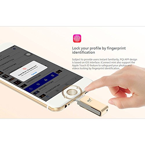 iConnect Mini [Apple MFi] 128 GB Mobile Flash Drive w/ Lightning Connector for iPhones iPads iPod Mac & PC USB 3.0 (Gold)