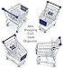 Mini Novelty Blue Shopping Cart Carriage Pen Pencil Supplies Holder With Wheels, Desk Accesory