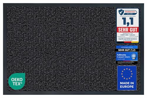 Carpet Diem Fußmatte Anthrazit-Schwarz, 80x200 cm, Schmutzfangmatte