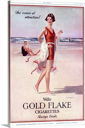 Canvas On Demand Premium Thick-Wrap Canvas Wall Art Print, 24" x 36", entitled 'Will's Gold Flake Cigarettes II'