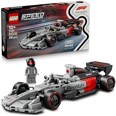 Speed Champions Audi Revolut F1 Team R26 Rennwagen Spielzeug - Modellbauset mit sammelbarer Rennfahrer Minifigur - Geburtstagsgeschenk für Jungen ab 10 Jahren & jugendliche Motorsportfans - 77259
