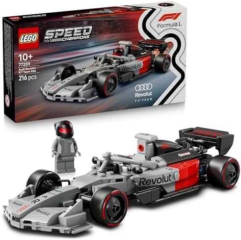 Speed Champions Audi Revolut F1 Team R26 Rennwagen Spielzeug - Modellbauset mit sammelbarer Rennfahrer Minifigur - Geburtstagsgeschenk für Jungen ab 10 Jahren & jugendliche Motorsportfans - 77259