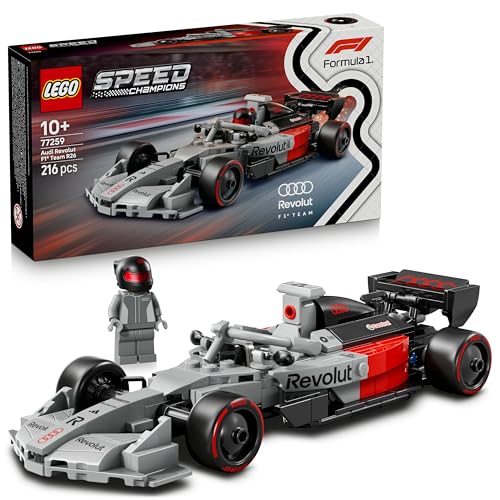 Speed Champions Audi Revolut F1 Team R26 Rennwagen Spielzeug - Modellbauset mit sammelbarer Rennfahrer Minifigur - Geburtstagsgeschenk für Jungen ab 10 Jahren & jugendliche Motorsportfans - 77259