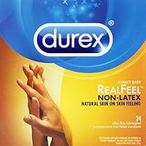 Durex Real Feel Polyisoprene Non Latex Lubricated Condoms, 24 Count (Pack of 3)