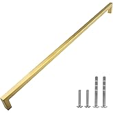 Modket Euro Square Cabinet Handle Pull 304 Stainless Steel — 16-7/8" Overall Length, 16-1/2" (420mm) Hole Centers, Brushed Sa