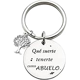 Grandpa Gift, Best Grandpa in the world Keychain, "Qué suerte tenerte como Abuelo" Birthday Gift for Grandpa, Regalo del abuelo, el mejor abuelo del mundo, Regalo de cumpleaños del abuelo