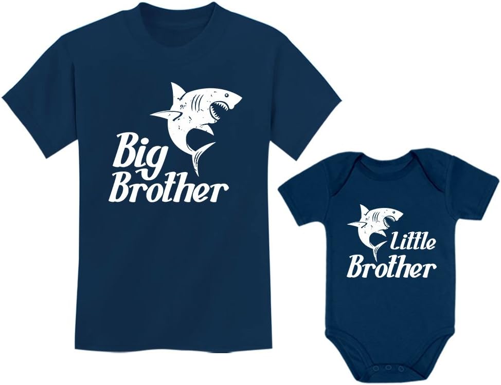 Big Brother Little Brother Shirts Gift for Shark Loving Boys Siblings Set