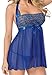 beautyin Womens Lace Babydoll Lingerie Sexy Chemise Sleepwear with G String Set