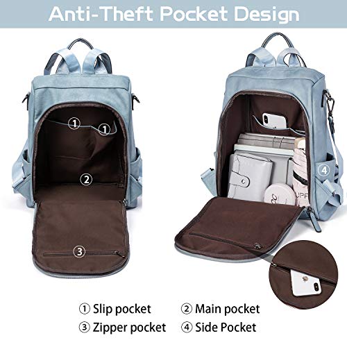 WESTBRONCO Backpack Purse for Women Leather Travel Anti Theft Large