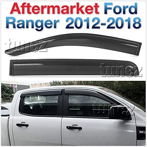 tunez® Rain Guards Window Door Visor Weathershield Weather Shield Wind Deflectors Compatible With Ranger T6 PX MK1 MK2