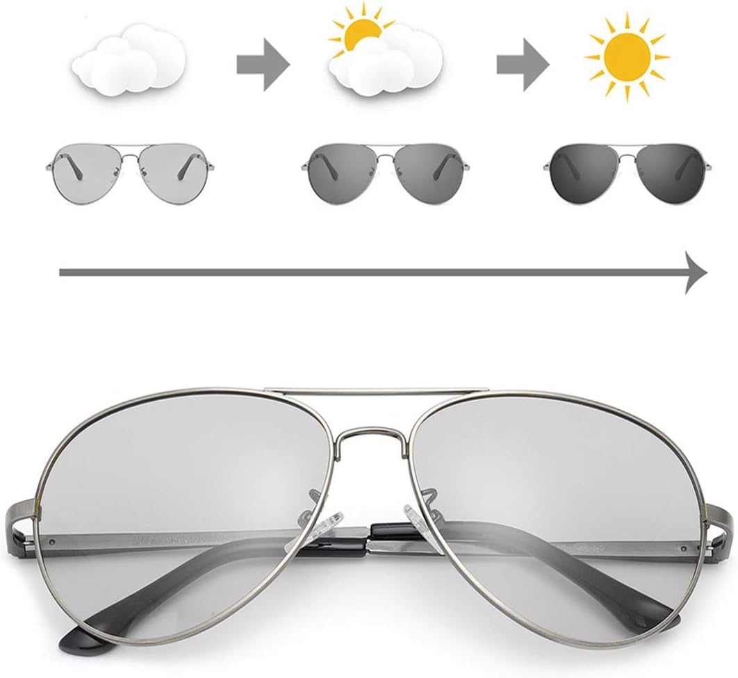 Mens Photochromic Polarized Sunglasses Women, 100% UVA UVB Protection Women Sun Glasses for Driving Travling