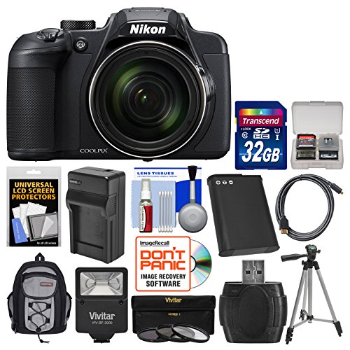 Nikon Coolpix B700 Digital Camera + 32GB Card + Backpack + Flash + Battery/Charger + Tripod Kit (Certified Refurbished)