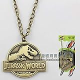 world jurassic park dinosaur cartoon logo necklace