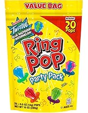 Ring Pop Individually Wrapped Bulk Lollipop Variety Party Pack – 20 Count Lollipop Suckers w/ Assorted Flavors - Fun Candy for Birthdays and Celebrations
