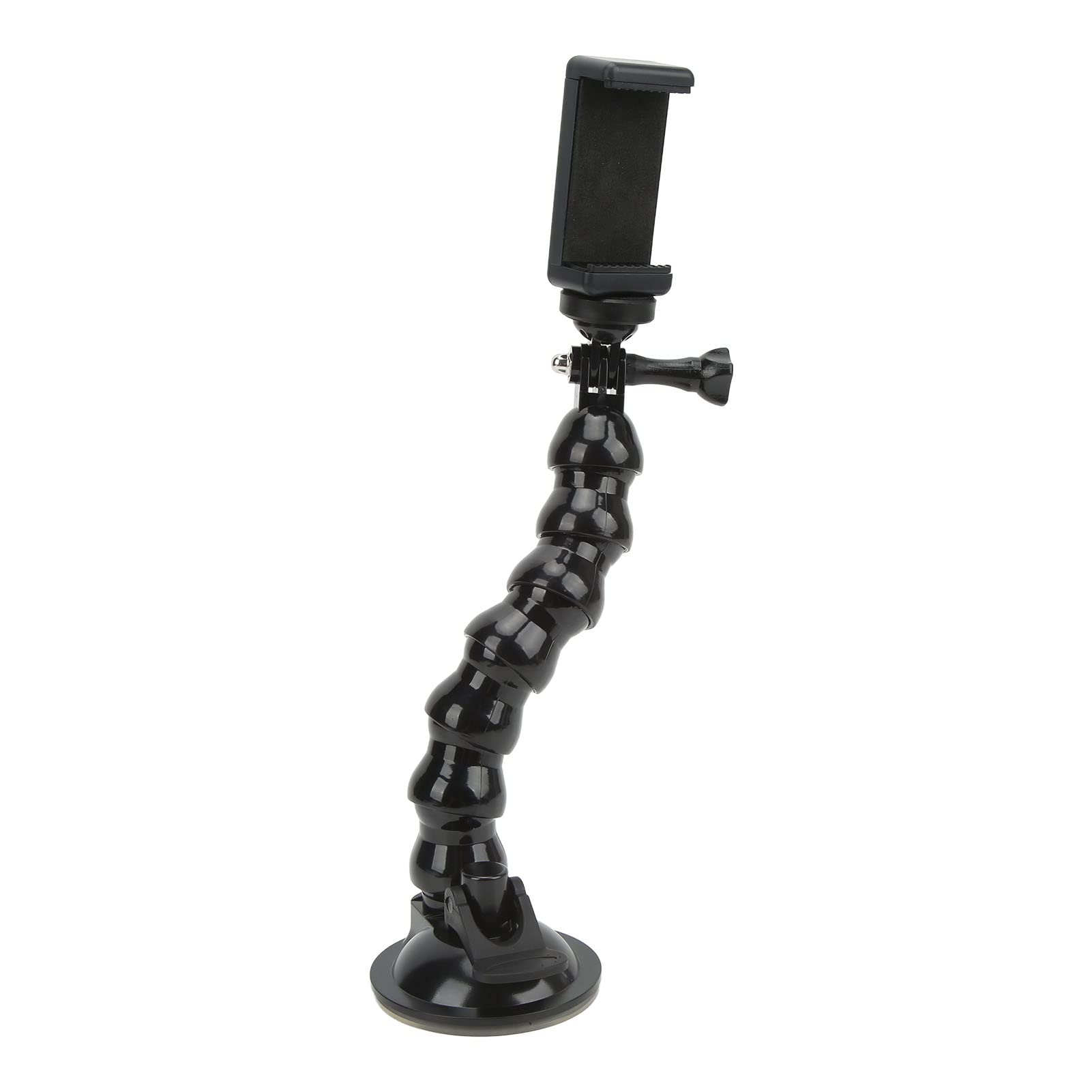 Bewinner Gooseneck Suction Cup Phone Holder, 360° Ajustable Car Mount Holder for Smartphone, Action Camera, Flexible Extension Car Windshield Mount with 1/4 Threaded