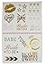 PartyFuFu Bachelorette Party Tattoos Mixed Set of 40 Gold Metallic Temporary Flash Tattoos for Women & Girls Over 50 Tattoos Makes a Perfect Gift
