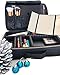 CatwalkFX Professional Makeup Train Case, Travel Organiser with EVA Adjustable Dividers, Cosmetic Makeup Bags for Women - Black with Exclusive Removable LED Light Up Travel Mirror with Stand - Large