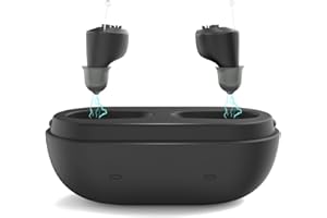 AVICILL (Not Amplifier) True Hearing Aids for Seniors Hearing Loss with Noise Cancelling Invisible Rechargeable Hearing Aid with Magnetic Charging Case (Black)