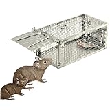 Flywow One-Door Humane Animal Live Cage,Rat Cage Trap,Mouse Catcher for Rat, Rodent, Mouse, Hamster,Mole, Weasel,Gopher,Squirrel Control and More Small Rodents 275x150x120MM
