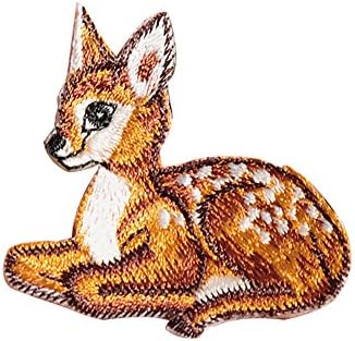 XUNHUI Deer Embroidered Animals Applique Patches Iron On Sewing Patch for Cloth Jean Clothing Bags Shoes 2 Pieces