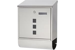 Wall Mounted Mailboxes with Key Lock, Lovndi Large Capacity Drop Mail Locking Box for Outdoor, Lockbox (2210 Stainless Steel)