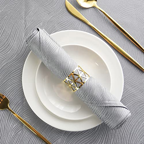 SPRICA Jacquard Napkins 48x48cm Set of 4 Pieces Decorative Reusable Napkin, Grey