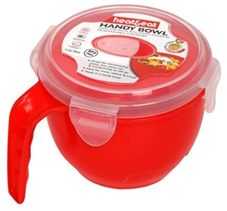 Heat & Eat - Cuenco para microondas, color rojo: Amazon.es ...