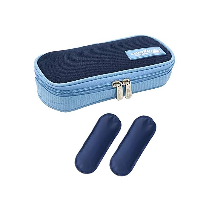 Goldwheat Portable Insulin Cooler Travel Case Diabetes Medication Organizer Medical Cooler Bag with 2 Ice Packs
