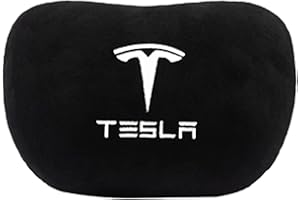 KIKIMO Tesla Pillow for Model 3/Y/S/X,Tesla Model 3 Accessories,Tesla Model Y Accessories,Soft Memory Car Neck Pillow,Customized Car Headrest Pillow,Neck Pillow for Traveling,Black