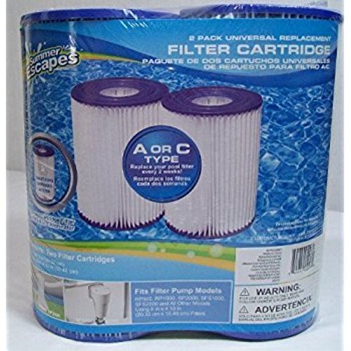 Summer Escapes Type A or C Pool Filter Cartridges, Twin Pack