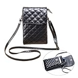 Katloo Women Girls PU Leather Quilted Small Crossbody Bag Travel Purse Phone Pouch