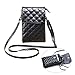 Katloo Women Girls PU Leather Quilted Small Crossbody Bag Travel Purse Phone Pouch