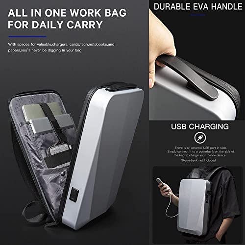 SKADE Anti Theft Laptop Backpack for Men, Hardshell Waterproof Anti-theft TSA Lock Gaming Computer Bag with USB Port, Fit Hard Shell Business Travel Bookbag, future design