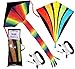 Rainbow Delta and diamond kite (2sets) kite for kids kite for adults easy flying with tail flyer line and handle perfect for outdoor fun beach toys and park sports comes with carrying bag