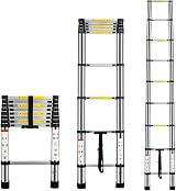 Multibao 2.6m Telescopic Ladder 9 Rungs 150kg Aluminium Extension view 1