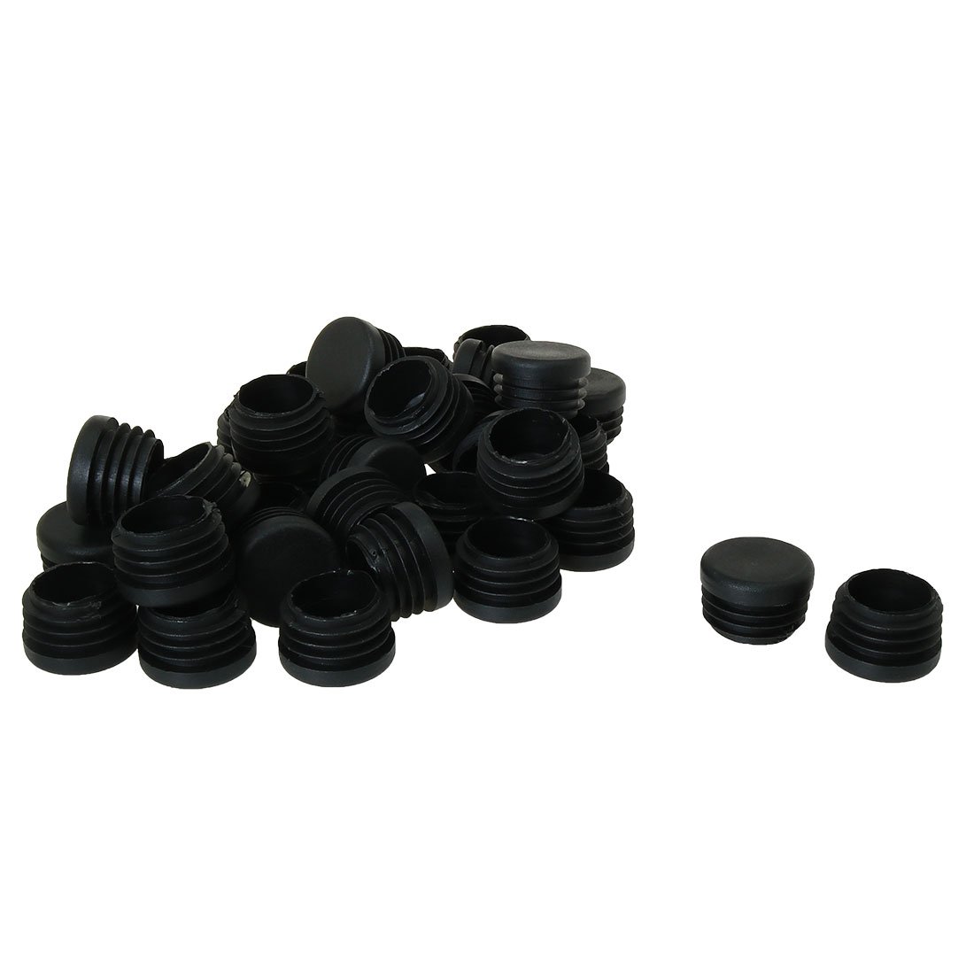 sourcingmap 1" OD Plastic Round Tube Insert Glide End Cap Pad 34pcs 0.94" Inner Dia for Furniture Protect Table Floor Desk Non-Scratch
