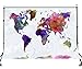 Lyly Country 7×5 FT Polyester Mottled Watercolor Maps Photography Backdrops Two Fish Art Studio Background Props LY060