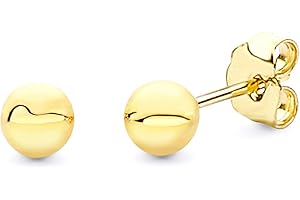 THE WORLD JEWELRY CENTER 14k Yellow Gold Ball Stud Earrings with Puch Back - 6 Different Size Available