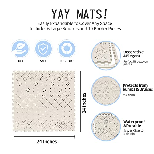 Yay Mats Stylish Extra Large Baby Play Mat. Soft, Thick, NonToxic Foam