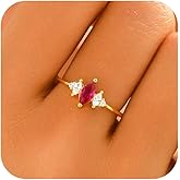 Halo Eternity Band Ring for Women 925 Sterling Silver Ruby Crystal Birthstone Stackable Rings for Her 14k Gold Plated Red Ruby Cubic Zirconia Engagement Ring to Daughter Mother Valentine's Day Wedding Jewelry Gift