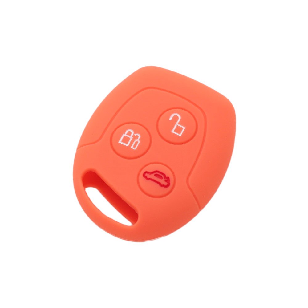BROVACS Silicone Cover Protector Case Holder Skin Jacket Compatible with FORD 3 Button Remote Key Fob CV9702 Orange