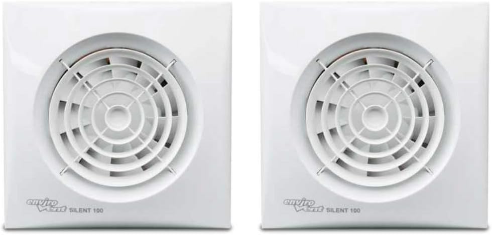 Pack of 2 x Envirovent SILENT100T-12V Low Voltage Extractor Fans IP57 SELV (with Timer)