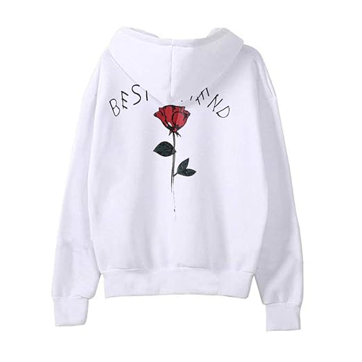 MCYs Damen Best Friend Langarm Hoodie Sweatshirt mit Kapuze Pullover Tops Bluse Oversize Oberteil Tops Basic Langarmshirt