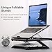 MoKo Laptop Stand, Multi-Angle Adjustable Laptop Holder for Desk Foldable Computer Notebook PC Riser Portable Anti-Slip Mount for MacBook Pro Air, Surface Laptop, Notebook (10 Inch – 15 Inch) – Blackthumb 3