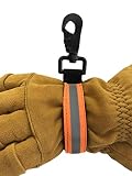 LINE2design Heavy Duty Firefighter Glove Strap with Orange Reflective Trim - Ultimate Turnout Gear Firefighting Glove Safety Strap