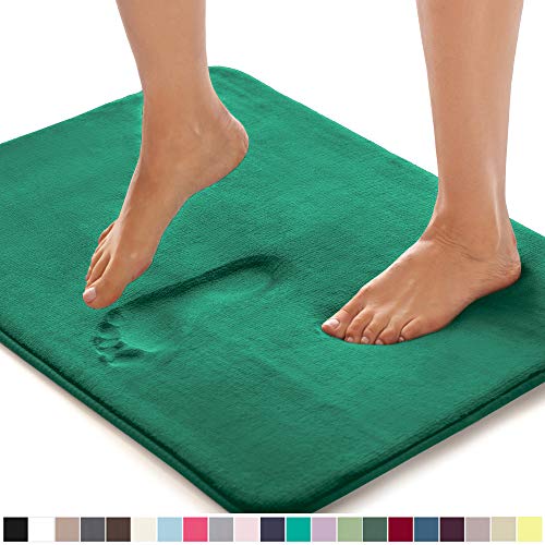 Gorilla Grip Original Thick Memory Foam Bath Rug, 24x17, Cushioned