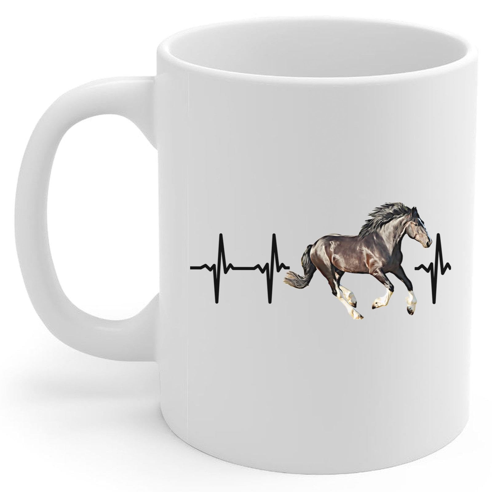 Brown Shire Horse Heartbeat Lifeline Coffee Mug