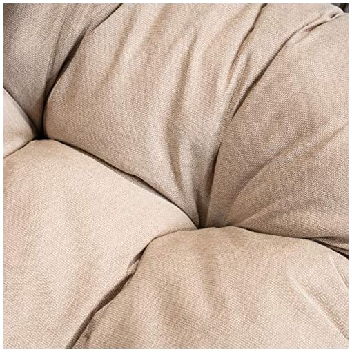Hanover Isla Wicker Cushion Hanging Egg Chair, Brown/Taupe Beachfront Decor