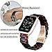 V-MORO Resin Strap Compatible with Apple Watch Bands 42mm 44mm Series 5/4/3/2/ Women Men with Stainless Steel Buckle, Apple Watch Replacement Wristband Bracelet (Tortoise-Tone, 42mm)