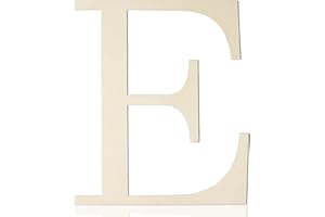 LONGAN CRAFT Large Wooden Letters 12 Inch Paintable Wood Letter E for Wall Decor, 1/5 Inch Thick Wooden Alphabet Letters Cutouts for DIY Crafts Project Unfinished Wood Birthday Wedding Party Home Decoration